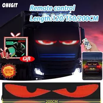Дьявольский глаз грузовик лобовое стекло пульт дистанционного управления гибкий светодиодный глаз анимационный дисплей умная прокрутка сообщений мягкий светодиодный указатель