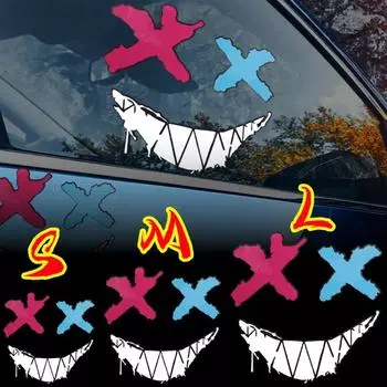 Дьявол улыбается наклейки на автомобиль универсальный электромобиль мотоциклетный шлем DIY стилизация наклейка кузов автомобиля лобовое стекло водонепроницаемые наклейки