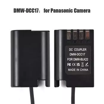 D-Tap к двустороннему фиктивному аккумулятору NP-F550 + Type-C к DMW-DCC17 Витой кабель-заглушка аккумулятора постоянного тока with 1 Type-C to DMW-DCC17 Dummy Battery чёрный
