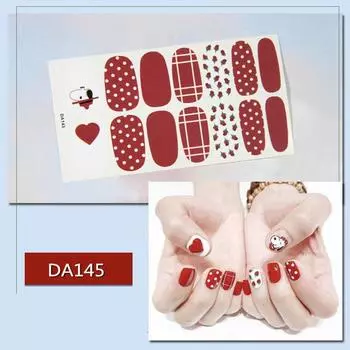 DA net красные наклейки для ногтей, водонепроницаемые наклейки для ногтей, без выпечки, простой воздушный лак для ногтей, клейкая пленка DA121