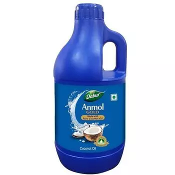 Dabur Anmol Gold 100 % чистое кокосовое масло - 1 л | Натуральное | Nariyal Tel | Собранные вручную высушенные на солнце кокосы | Многоцелевое масло