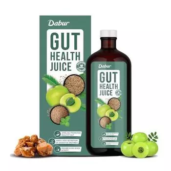 Dabur Gut Health Juice - 1 л | 100% натуральный и аюрведический | Комплексное решение для здоровья пищеварительной системы | Без искусственных красителей, ароматизаторов и сахара