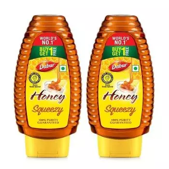Dabur Honey Squeezy Pack 800г (400гx2, Упаковка 2 шт.) | 100% чистый | Бренд меда №1 в мире без добавления сахара
