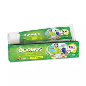 DABUR Odomos Naturals Нелипкий крем от комаров - 100 г | Защита от комаров | Клинически протестировано и сертифицировано педиатрами