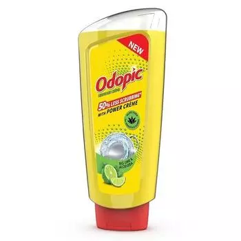DABUR Odopic Dishwash Creme Lime - 750 мл Для чувствительных рук Свежий аромат Мощный очиститель жира Удаляет самые стойкие пятна На 50% меньше трения
