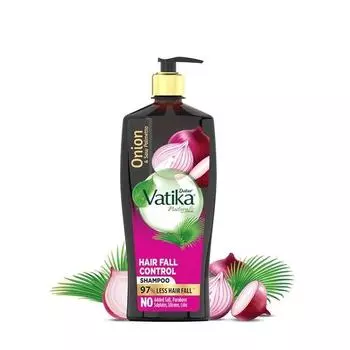 Dabur Шампунь Vatika Onion Hair Fall Control - 640 мл | Уменьшение выпадения волос до 97% I с луком и пальмой сереноа | Витамин E