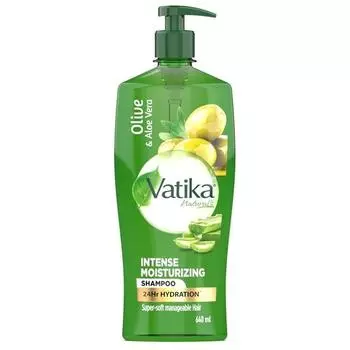 Dabur Vatika Aloe Vera & Olive Intense Moisturising Shampoo-640ml | Upto 24 hour Hydration | With Goodness of Vitamin E | Nourishes and Strengthens