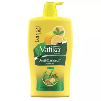 Dabur Vatika Lemon Anti-Dandruff Shampoo - 1L | Reduces Dandruff from 1st wash | Moisturises Scalp | Provides Gentle Cleansing