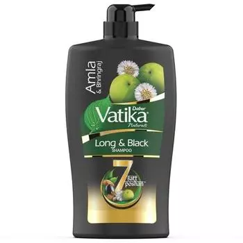 Dabur Vatika Long & Black Shampoo - 1 л | С амлой и брингараджем | Для блестящих, длинных и черных волос | Без добавления парабенов | Обеспечивает бережное очищение