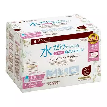 Dacco Single Pack Стерилизованный влажный хлопок Чистый хлопок Monally 100 упаковок Очищенная вода 95187 100% белый