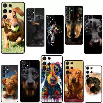 Dachshund Dog Phone Case For Samsung Galaxy S22 Ultra S8 S9 S10 Plus Note 20 Ultra S20 FE S21 Ultra Galaxy S10 Plus