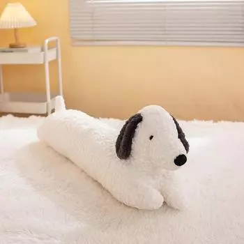 Dachshund Plush Doll Bed Cuddle Long Throw Pillow Girl Pinch Leg Doll Long Pillow Birthday Gift 90cm белый