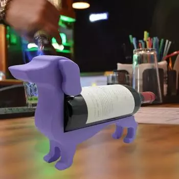 Такса держатель для винной бутылки деревянная собака форма пивная бутылка дисплей стенд органайзер стойка для дома серый