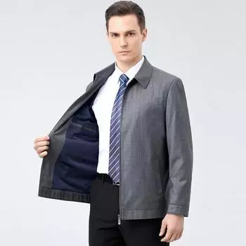 Dad s coat spring and autumn middle-aged and elderly tops lapel business casual middle-aged men s clothing veteran cadre clothing wool jacket 170