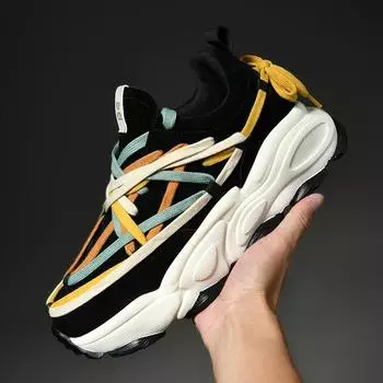 Dad shoes 2025 thick-soled heightening casual shoes spring and autumn new fashionable versatile couples trendy shoes super fire retro men s shoes 36