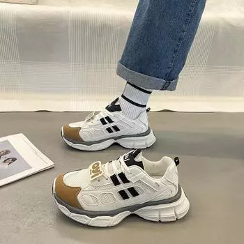 Dad Shoes Children s Autumn New Ins Trendy Platform Versatile Student Sports and Leisure Shoes 35 белый