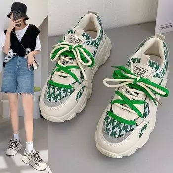 Dad Shoes Children Spring and Autumn New Ins Trendy Breathable Versatile Platform Sports Casual Shoes 35 чёрный