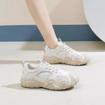 Dad shoes girl 2025 spring new ins style Korean version student shoes platform heightening casual sports shoes ZSLD06 35 чёрный