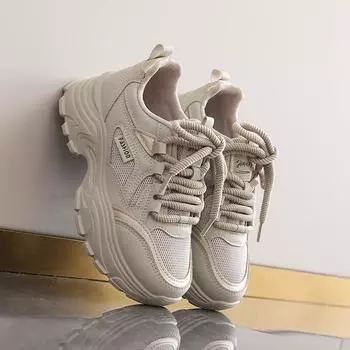 Dad shoes girl spring and autumn new student Korean version ins trendy platform single shoes sports casual simple fashion shoes 35