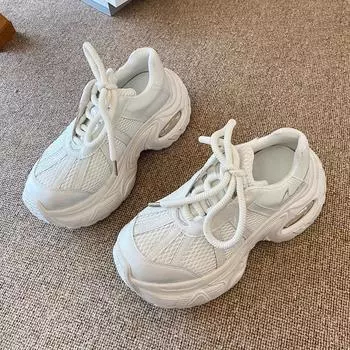 Dad shoes JX spring and autumn mesh breathable thick-soled new versatile air cushion heightening soft-soled casual sports shoes 35