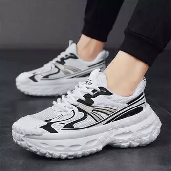 Dad shoes men s summer 2025 new thick-soled breathable mesh running shoes heightening student casual sports shoes 39
