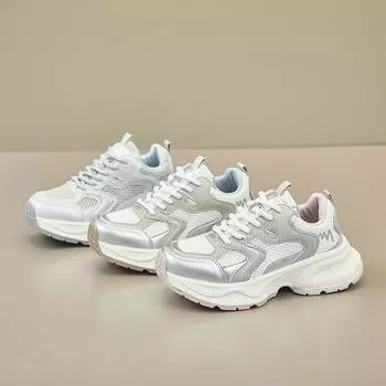 Dad Shoes New Breathable Mesh Heightening Sneakers with Skirts Versatile Running Shoes Women s 35