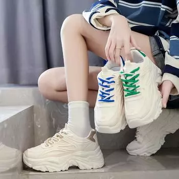 Dad Shoes New Women s Spring and Autumn Season Show Feet Small Thick-soled Light Sports Shoes 35