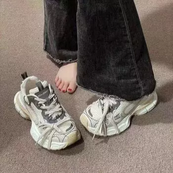 Dad Shoes, новые женские дышащие кроссовки на платформе, повседневная обувь на шнуровке 35 бежевый