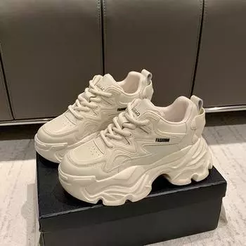 Dad Shoes, новые женские универсальные стильные повседневные кроссовки на платформе, увеличивающие рост 35 чёрный