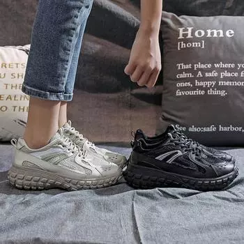 Dad shoes platform heightening sports shoes versatile casual tire shoes women s shoes new mesh fashion white shoes children 36