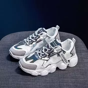 Dad shoes spring and autumn new women s shoes breathable and versatile casual platform little white sports shoes 35