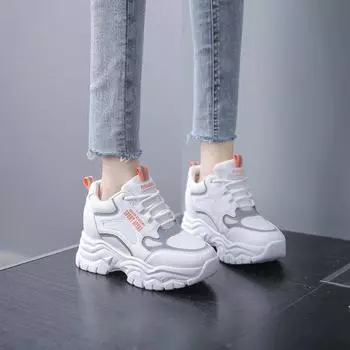 Dad shoes women s 2024 autumn and winter new Korean version of student shoes thick-soled heightening casual sports shoes women s lightweight runnin 35 серый