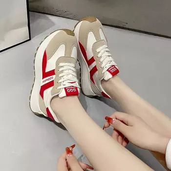 Dad shoes women s 2024 spring and autumn new thick-soled breathable and light Forrest Gump shoes women s tide and casual sports shoes 35 хаки