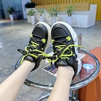Dad shoes women s autumn explosion thick-soled black shoes women s 2024 new breathable casual sports shoes B312 35 розы красного