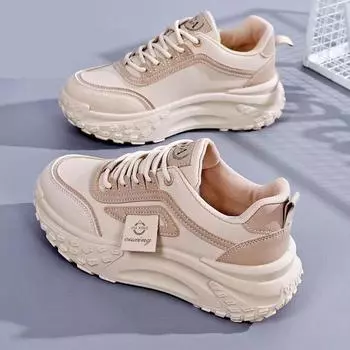 Обувь для папы, женская обувь, модная, весенняя, новая, толстая, универсальная, мягкая, повседневная, легкая, нескользящая, спортивная, женская обувь для бега 35 чёрный