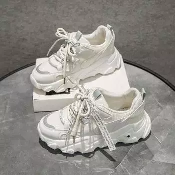 Dad Shoes Women s Ins Модные новые летние дышащие кроссовки Jung Ji Hoon Толстая подошва Кроссовки для бега 35