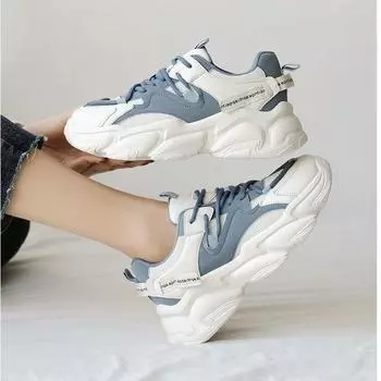 Dad Shoes Women s Ins Trendy Raise the Bottom Summer and Autumn New Breathable Sports and Leisure Women s Shoes 35 синий