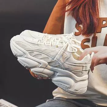 Dad Shoes Women s Ins Trendy Spring New Student Heightened Sneakers Running Shoes Travel Shoes 35 чёрный