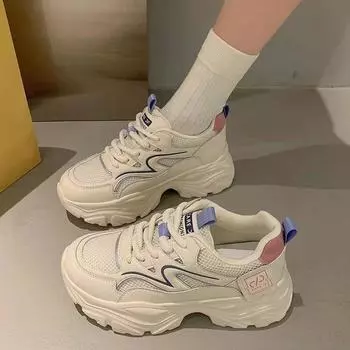 Dad shoes women s new muffin mesh sneakers small height increase versatile casual shoes 35