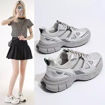 Dad Shoes Women s New Spring Thick Bottom Elevator Wild Ins Trendy Lightweight Casual Sneaker 35 белый