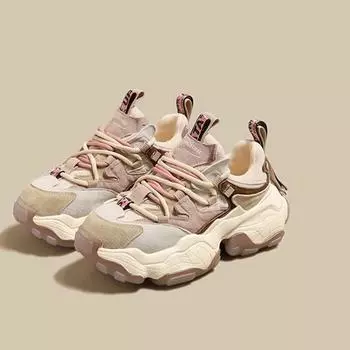 Dad shoes women s pair of shoelaces spring and autumn new color matching heightened platform sports casual shoes 35