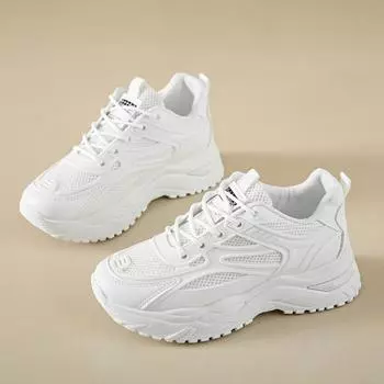 Dad shoes women s spring new fashionable thick-soled heightening casual single shoes mesh lightweight running women s shoes 35
