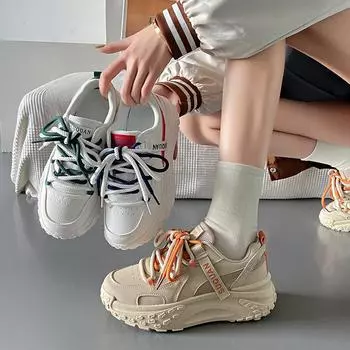 Dad Shoes Women s Spring New Student Ins Trendy Versatile Platform Single Shoes Sports Casual Shoes 35