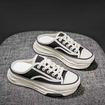 Dad shoes women s summer new student platform sports shoes women s casual bag head canvas half drag 35