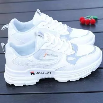 Dad Shoes Женские летние дышащие сетчатые кроссовки с вырезами Ins Модные универсальные весенне-летние женские кроссовки Повседневные кроссовки 35 зелёный