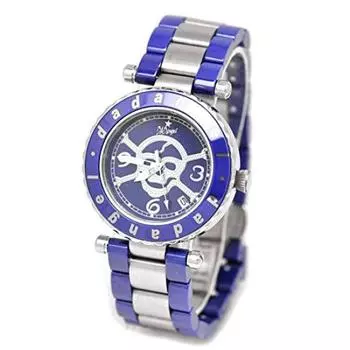 DADANGEL Men s Watch Skull Skull Blue Ceramic & Stainless Japanese Quartz with Calendar Simple Bracelet Adjustment Tool Gift