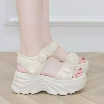 Daddy sandals women s outer wear summer new versatile soft sole non-slip thick sole muffin sports beach shoes 35