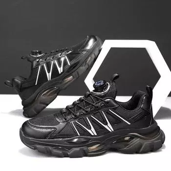 Daddy shoes 2024 new summer new automatic buckle casual shoes lightweight platform sports running shoes 38
