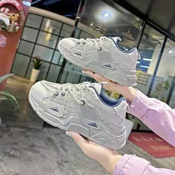 Обувь для папы, студентка, корейская версия, летняя платформа, универсальные, прилив, осень, ретро, повседневные кроссовки 35