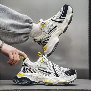 Daddy shoes men s fashion sports casual shoes men s shoes breathable running shoes Korean version versatile outdoor trendy shoes men s shoes 39 белый
